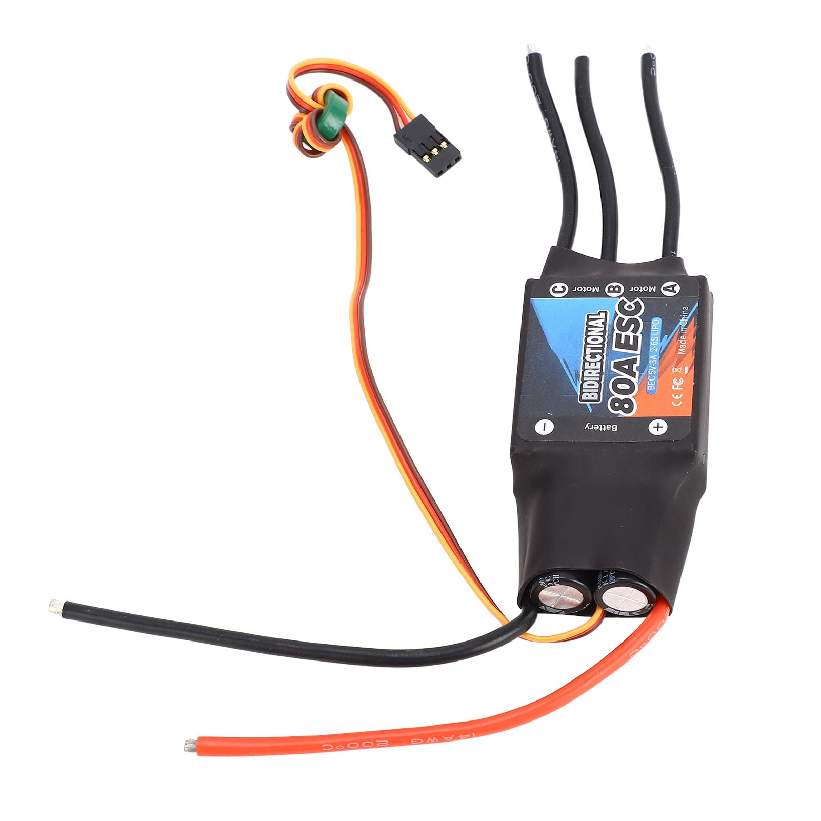 Bidirectional ESC, Bidirectional Brushless ESC Plug and Play Stable 80A for RC Car for Underwater Thruster