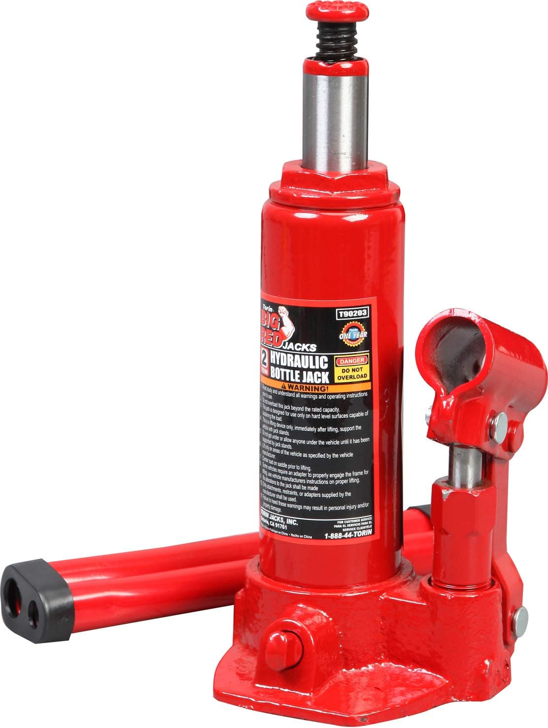 BIG RED T90213 Torin Hydraulic Welded Bottle Jack with Blow Mold Carrying Storage Case, 2 Ton (4,000 lb) Capacity, Red: Automotive