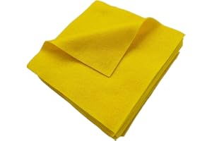 Jtnohx Soft Felt Fabric, Flexible Craft Felt, 1.4mm Thick 6"x6" Felt Sheets 20Pcs for DIY and Sewing Projects (Yellow)