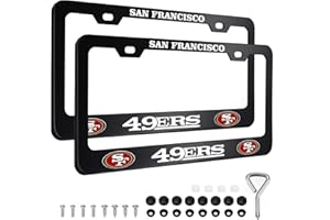 AOOBLE 2PCS Black License Plate Frames, Car License Plate Bracket Holder, Premium Aluminum Alloy Weather Proof License Plate Covers with Screw Caps Cover Set Car Accessories