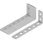 GBGS 10 Pack Stainless Steel Slotted L Bracket,Slots for 5/16" Bolts | 6-1/8" x 2-1/4"
