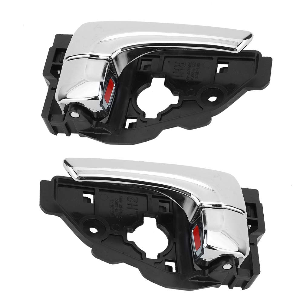KIMISS 2Pcs Car Interior Door Handle, ABS Electroplate Bright Color Left Right Door Handle for Tucson / ix35 2010-2014, OEM 82610-2S010 82620-2S010, Black and Silver
