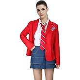 ZIFUNMUR Women School Uniform Costume Set Halloween Cosplay Shirt Coat Skirt Tie Outfits