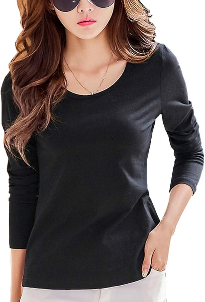 Amazon 長袖 Tシャツ レディース トップス 無地 カットソー Tシャツ