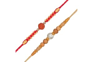 Rudraksha & Chandan Rakhi Set Pack of 2 For Brother Rakshabandhan Rakhi Thread - 020