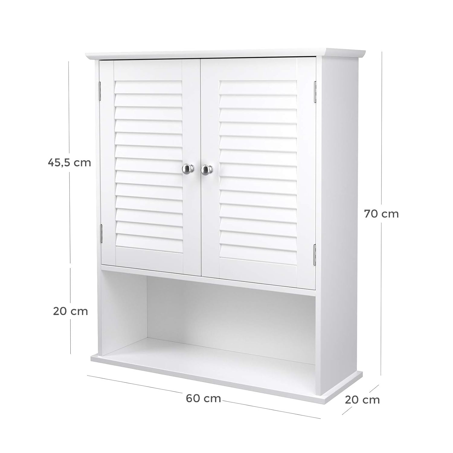 Puertas de Doble Persiana y Estante Abierto Madera VASAGLE Armario de