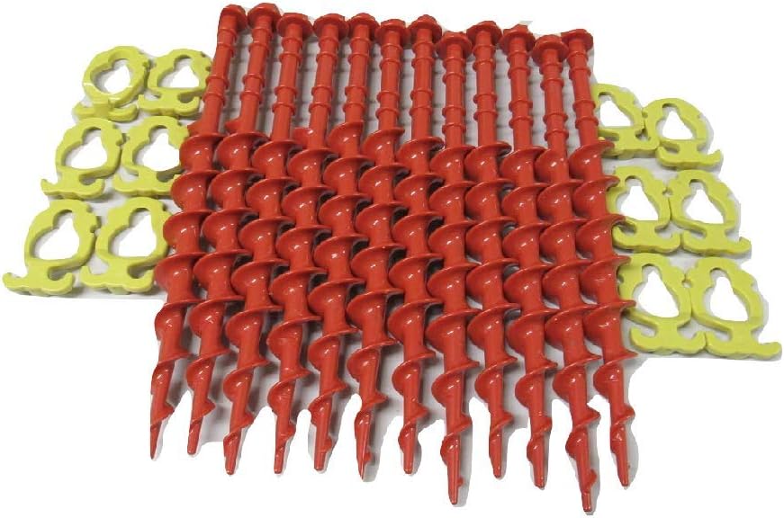 X12 Camping Screw in Tent Pegs with Guyline Clips Amazon.co.uk DIY