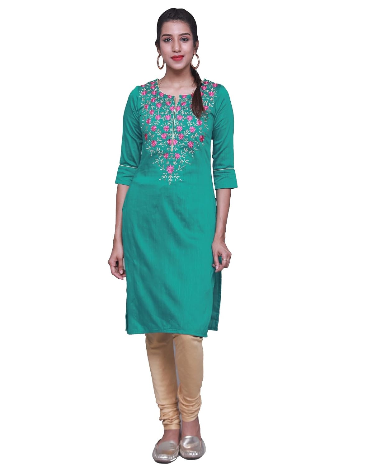 estle embroidered straight cut kurta