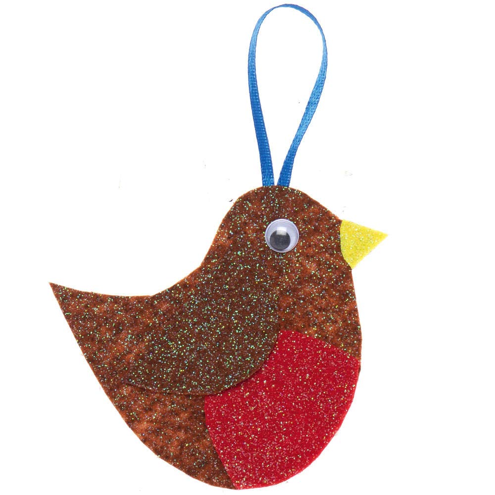 Baker Ross AX296 Glitter Felt Sheets - Pack of 10, Creative Art Supplies for Kids Seasonal Crafts and Decorations, red - Image 4