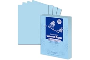 WritePads Veritas Color Copy Paper,Multi-Purpose paper,Colored Printer Paper 8.5” x 11”, 20 lb / 75 GSM,Blue,200 Sheets (1 Reams)，Made in USA