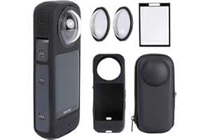 PellKing Camera Protective Accessories Kit for Insta360 X3, Insta 360 X3 Bundle Include Lens Guard/Silicone Protective Cover/Screen Protectors/Camera Case