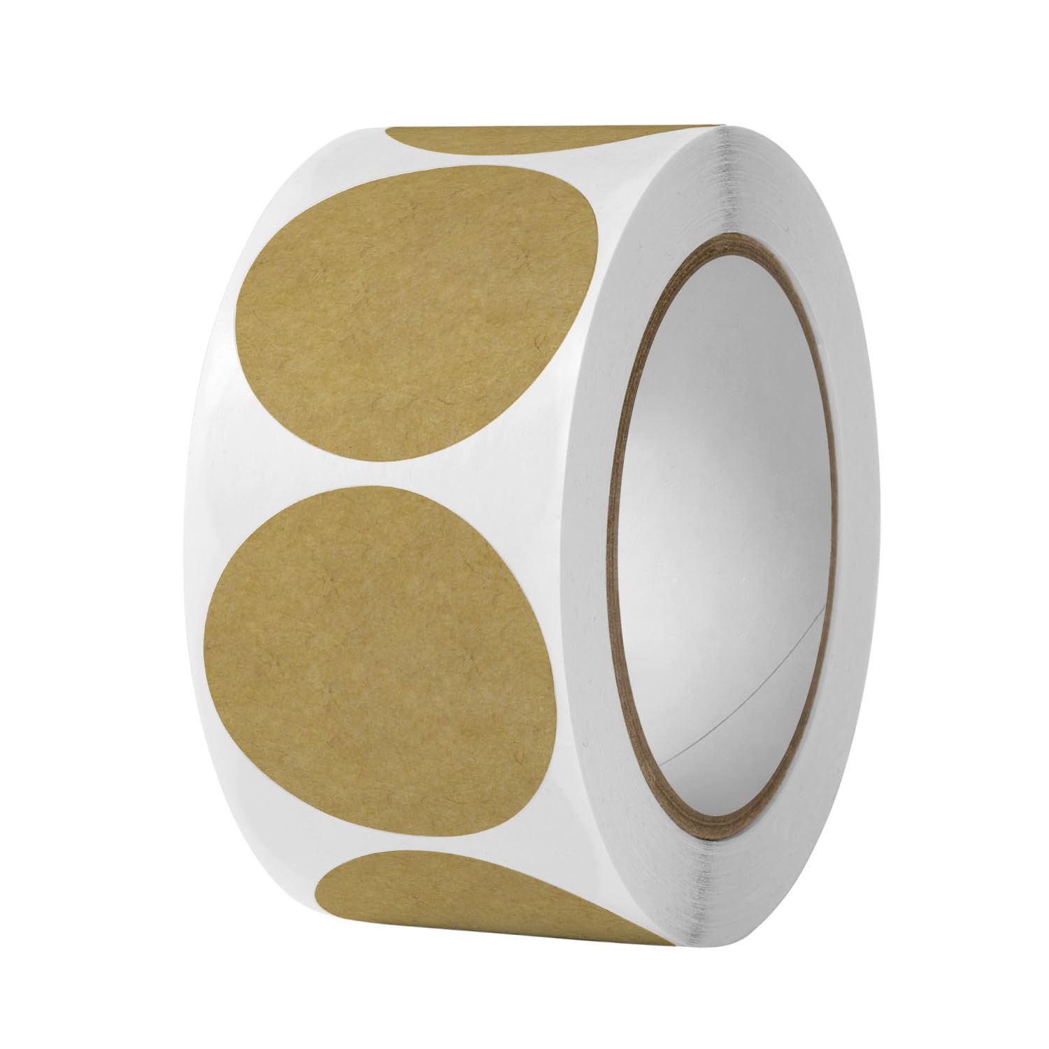 Photo 1 of (1pcs) Natural Brown Kraft Stickers (500 Per Roll) - Round Blank Stickers (Permanent Adhesive) for Store Owners, Crafts, Organizing, Jar and Canning Labels (25m'm)