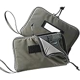 DUOLUDA 2-Pack Soft Pistol Cases Handgun Case Soft Pistol Rug Case Tactical Handgun Storage Pouch with for Hunting Shooting Range Sports Home storage，「3 of ID Patches Included」