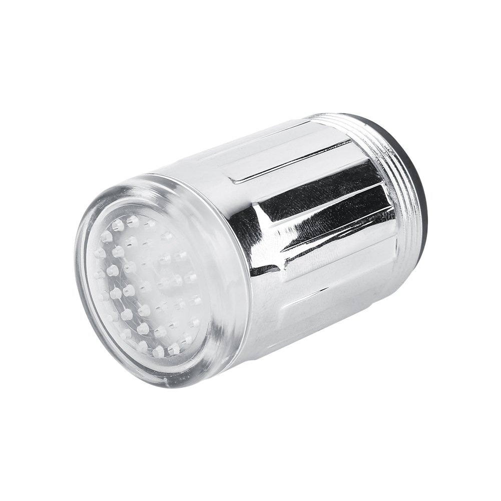 AUNMAS Water Faucet Tap, 3 Colors Changing LED Faucet LED Light Changing Glow Temperature Sensor Shower Stream Water Faucet Tap for Kitchen