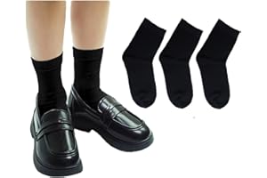 Prupoky Boys Dress Socks 3 Pairs Kids Boys Girls Crew Dress Sock Cotton Uniform Socks for Girls