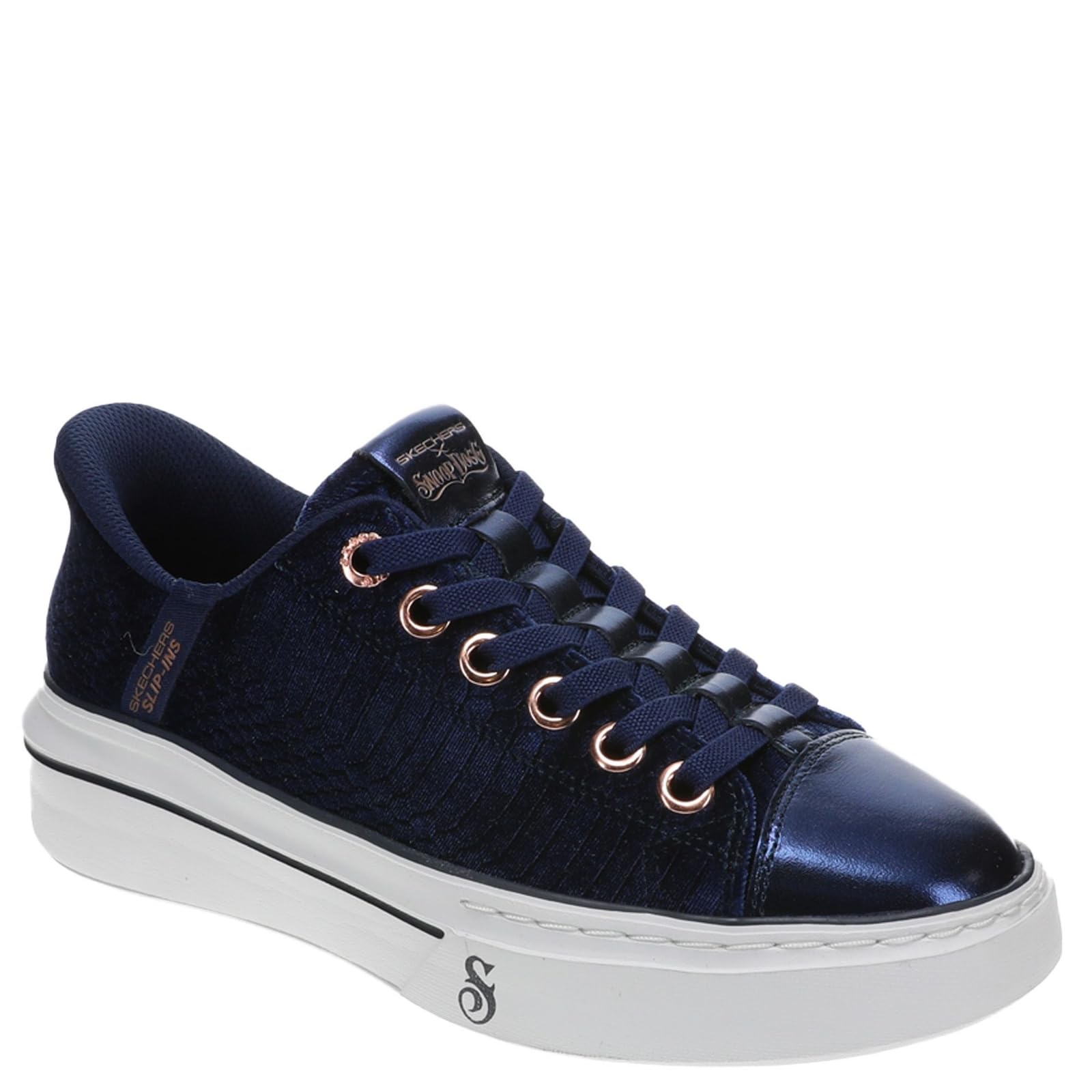 Photo 1 of Skechers Women's ONE-Velvet Snoop Hands Free Slip-Ins Sneaker, Navy, 9