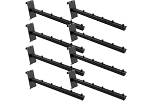 Tcevily 8 Pack Gridwall Waterfall Faceout with 5 Balls 12 Inch Gridwall Clothes Hanger Gridwall Waterfall Faceout Hooks Rectangular Tube Display for Wire Grid and Grid Wall (8, Black)