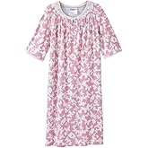 Silverts Open-Back Hospital Gowns for Women – Comfortable, Easy Dressing for Seniors & Patients - Lace Trim 2/3 Sleeve