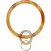 Mymazn Key Ring Bracelet Wristlet Keychain Bangle Keyring for Women, Acetate Round Key Chain