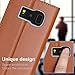 FYY [Genuine Leather Wallet Case for Samsung Galaxy S8+ Plus 2017, Handmade Flip Folio Wallet Case with Kickstand Card Slots Magnetic Closure for Samsung Galaxy S8+ Plus 2017 Dark Brown