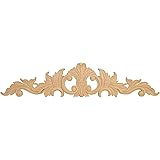 5-1/4 in. x 24 in. x 5/8 in. Unfinished Large Hand Carved North American Solid Alder Wood Onlay Acanthus Wood Applique