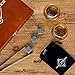 Whiskey Stones and Whiskey Glass Gift Boxed Set - 8 Granite Chilling Whisky Rocks + 2 Crystal Glasses in Wooden Box - Great Gift for Father's Day, Dad's Birthday or Anytime For Dad