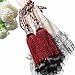 Kisstaker 1 Pair Crystal Beaded Tassels Tieback Curtain Cord Home Textiles Window Treatments Red