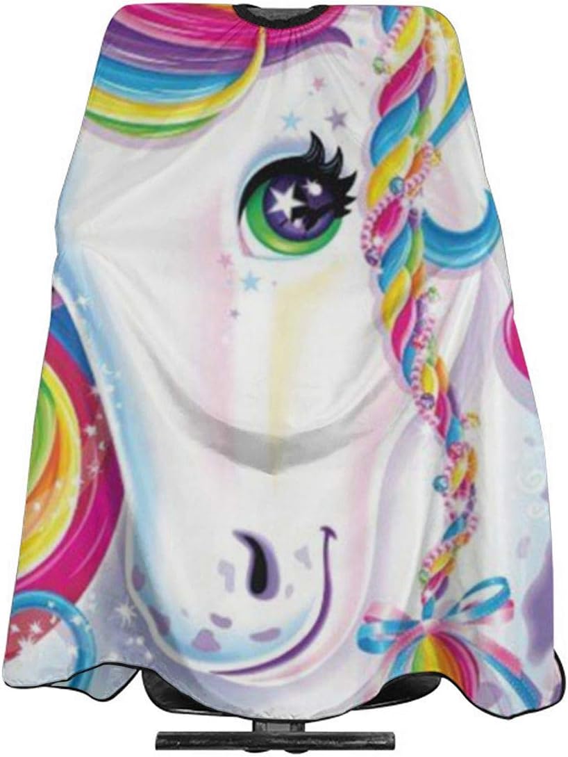 NiYoung Professional Barber Cape for Men Women, Water and Stain Resistant Colorful Rainbow Unicorn Hair Cutting Cape Extra Large Haircut Apron Hair Cutting Cloak, Skin-Friendly