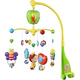GrowthPic Musical Mobile Baby Crib Mobile with Hanging Rotating Toys and Music Box, Green