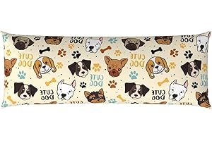 NMBVCXZ Cute Dog Body Pillow Cases Cover with Hidden Zipper 20"x 54" Body Pillowcases Gifts for Women Men Boys Girls