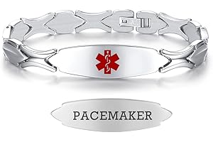 LinnaLove 7 1/2 inch Medical Alert Bracelets for women Stainless Steel Fashion Medical Bracelets Personalized Engraving