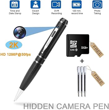 Spy Pen Camera 1296p Hd Camera Recorder Pen Dvr 32g Videorecorder Lage Verlichting Verborgen Beveiligingscamera One Button Control Bewegingsdetectie Bewakingscamera Voor Audio Video Foto Mode Amazon Nl