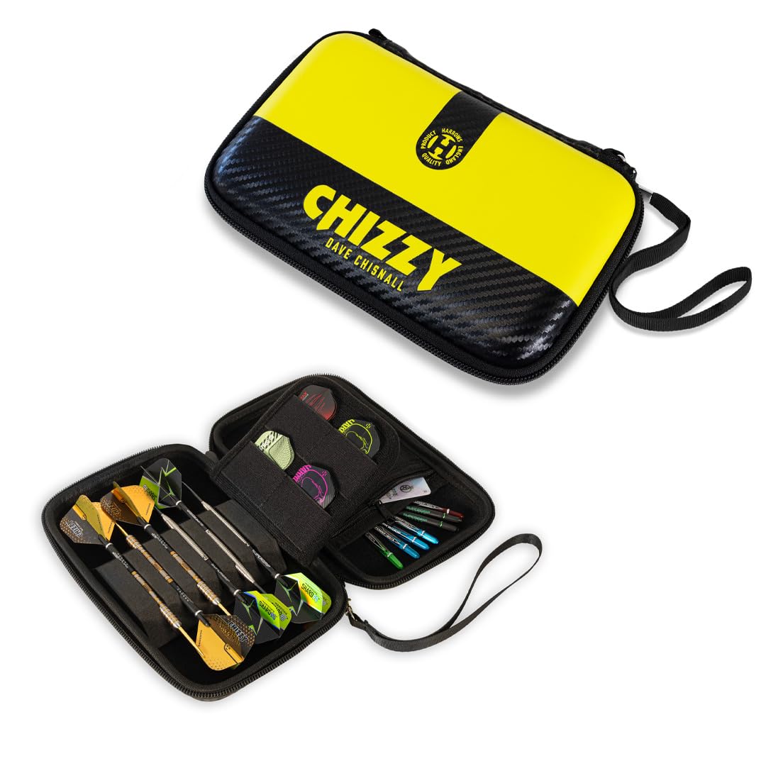 Harrows Darts Case Dave Chizzy Chisnall Player Pro 6 | Dart Case Darts Holder | Protective EVA Material | Darts Accessories I Holds 6 Darts Fully Assembled and Darts Accessories
