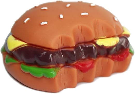 rubber hamburger dog toy