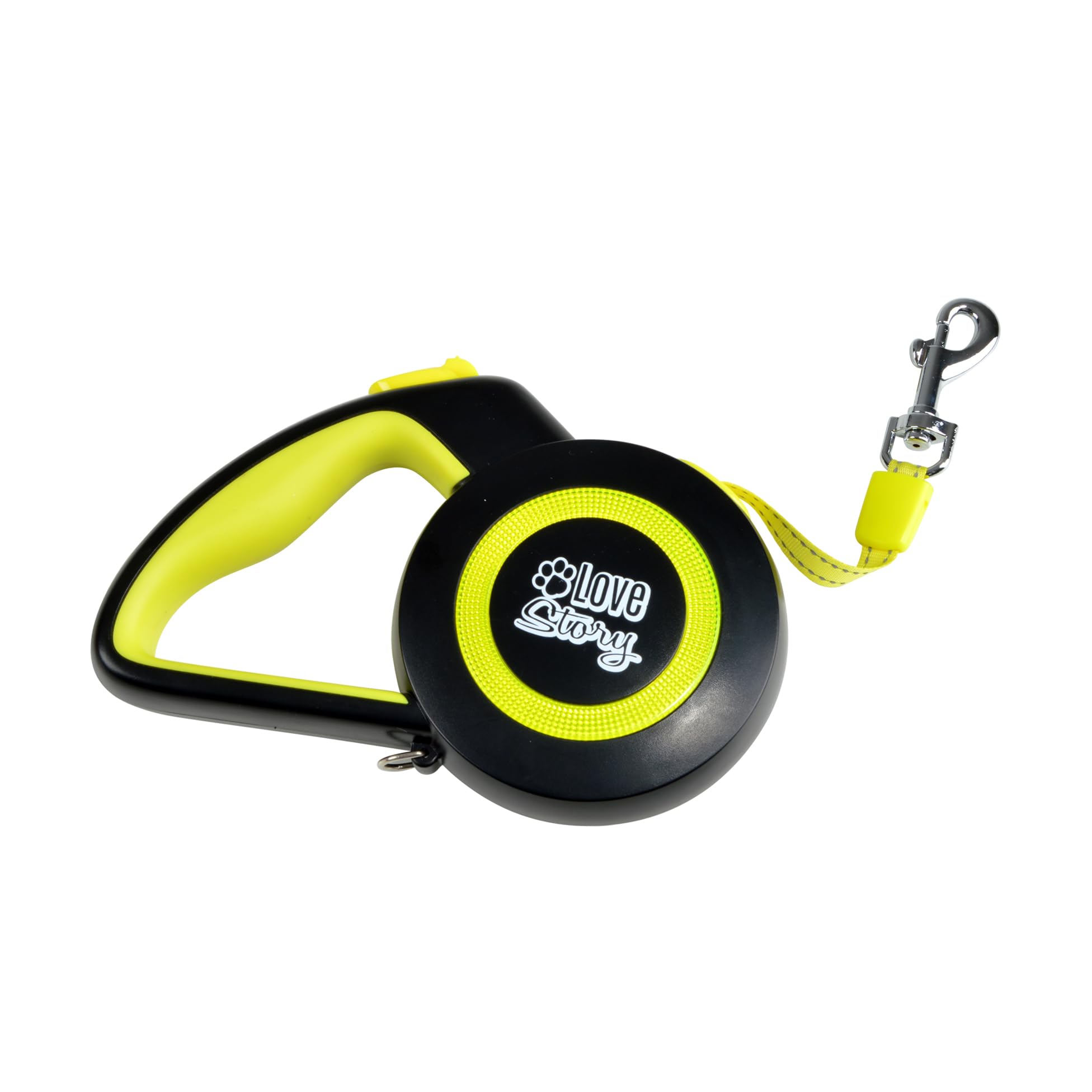 Retractable Lead Max 15 kg 3M Plastic Size S 16 x 10.6 x 3.5 cm, Fluorescent Yellow/Black