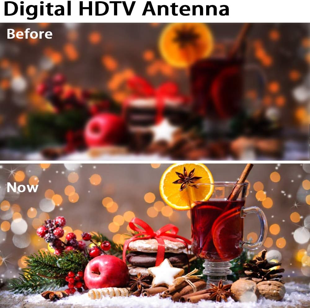 2021 Strongest Amplified Digital HDTV Antenna Support Smart TVs and All Older TVs -320 Miles Range 360° Reception Portable TV Antenna with Signal Booster 36ft Coaxial Cable,Indoor Antenna for 4K 1080p: Home Audio & Theater