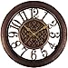 Adalene Wall Clocks Large Modern - Battery Operated Non Ticking 13 Inch Elegant Wall Clock Silent, Quiet Analog Quartz Home Decor Vintage Decorative Wall Clock for Living Room, Kitchen, Rustic Brown