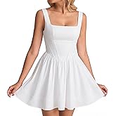 KUTUMAI Floral Corset Mini Dress Square Neck Flowy A Line Cute Graduation Short Dresses for Women Summer 2026
