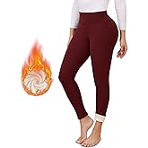 Vorvowry Women's Fleece Lined Leggings High Waisted Winter Thermal Workout Tights for Yoga Lady
