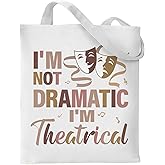 VeloKomo Theater Gifts Tote Bag - Aesthetic Cotton Totes for Theatre Lover Reusable Grocery Handbag Work Shopping Travel Accessories Christmas New Year Holiday Birthday Gift for Women Mom Friend Actor