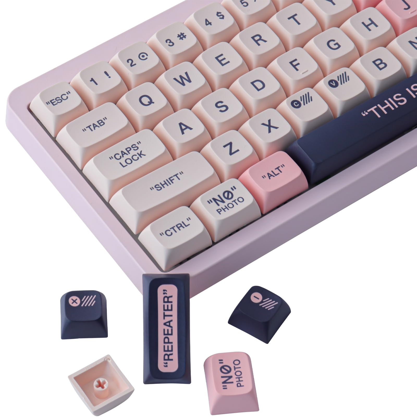 Custom Keycaps,150 Keys PBT Pink Keycaps Set XDA Profile, for 60 percent Keyboard, Compatible with Cherry MX Keys for ANSI Layout Mechanical Gaming Keyboards