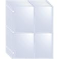 20 Pack 160 Pockets 2.5x3.5 Trading Card Sleeves,A5 Binder 4 Pocket Card Sleeves,Double-Sided 4 Pocket 6.1x7.6 Page Protector,Ultra-Clear Game Card Sheets for A5 Mini 3 Ring Binder