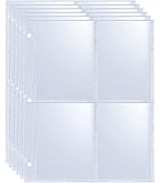 80 Pack 640 Pockets 6 Ring A5 Binder Sleeves,2.5x3.5 Inch Trading Card Sleeves,Double-Sided 4 Pocket Page Protector,Ultra-Clear Kpop Photocard Sheets,Card Sleeve Pages for Game Cards,Photocard : Office Products