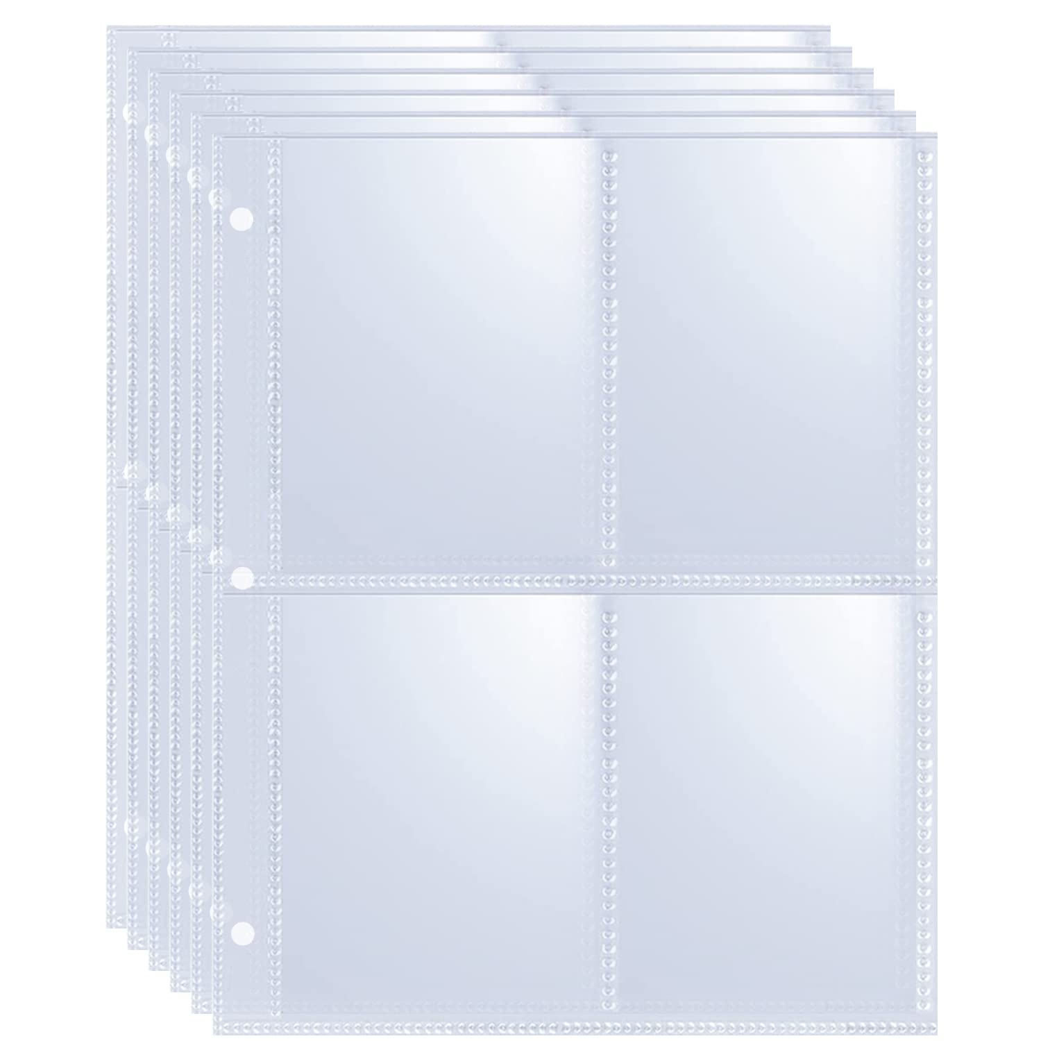 Photo 1 of 20 Pack 160 Pockets 2.5x3.5 Trading Card Sleeves,A5 Binder 4 Pocket Card Sleeves,Double-Sided 4 Pocket 6.1x7.6 Page Protector,Ultra-Clear Game Card Sheets for A5 Mini 3 Ring Binder