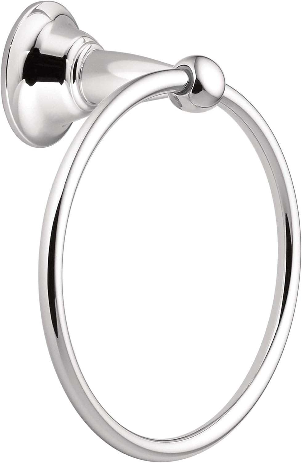 Moen DN6886BN Sage Single Post Bathroom Hand Towel Ring, Spot Resist Brushed Nickel - Moen Sage Collection - 