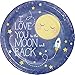 To the Moon and Back Party Supplies Pack for 16 Guests | Paper Straws, 16 Paper Dinner Plates, 16 Paper Luncheon Napkins, and 16 Paper Cups | Cute Nursery Rhymes Baby Shower Party Supplies Set