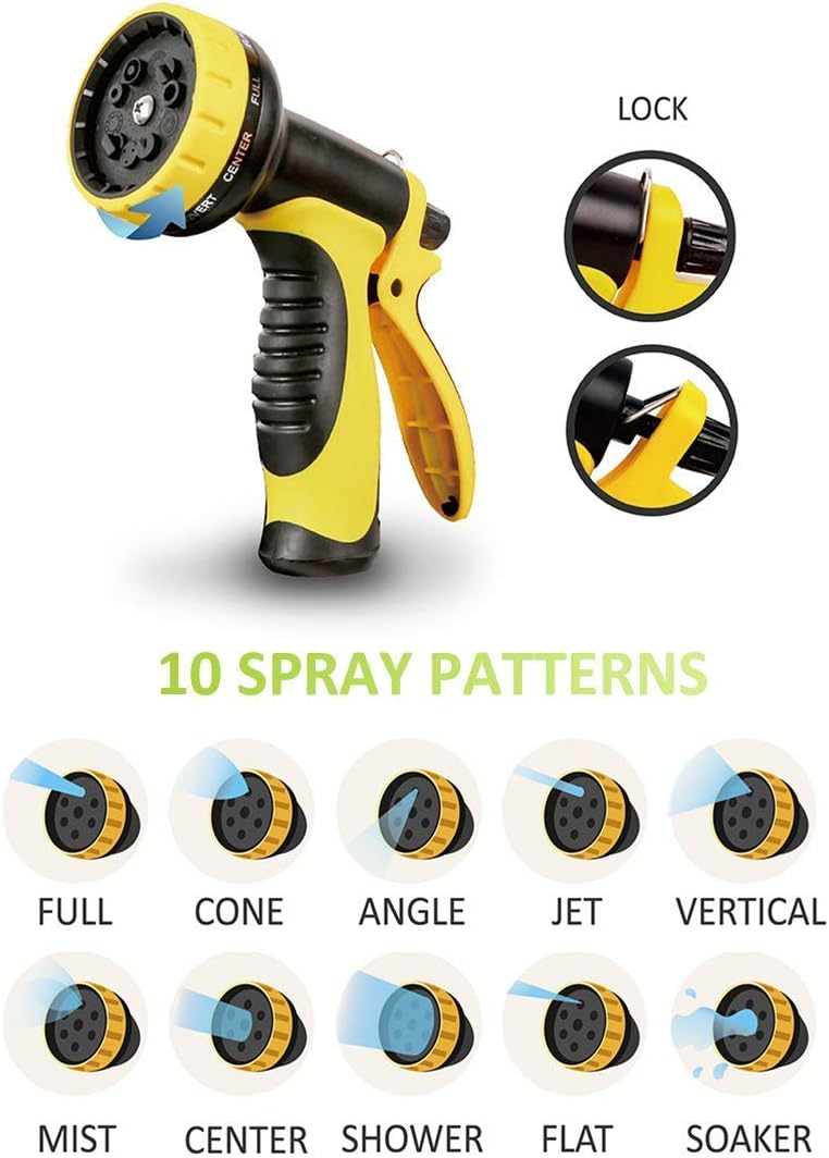 Panda Grip Garden Hose, Expandable Garden Hose, 75ft Water Hose, Lightweight Flexible Triple Extension, 9 Latex Core with 3/4 Solid Brass Fittings, 10 Function Spray Nozzle, Leak Resistant : Garden & Outdoor