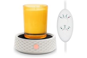 BOBOLYN Electric Large Candle Warmer Plate - Ceramic Candle Wax Warmers Timer Adjust Fragrance Intensity Auto Shut Off for Home Office, Aromatherapy Fragrance and Heating Beverage, Milk, Tea, Hot Chocolate