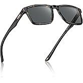 CARFIA Retro Acetate Mens Sunglasses Polarized Classic Square Sun Glasses CA62162