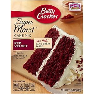 Image of Betty Crocker Super Moist Cake Mix, Red Velvet, 15.25 Ounce (Pack of 3)